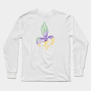 Mardi Gras Fleur de Lis Long Sleeve T-Shirt